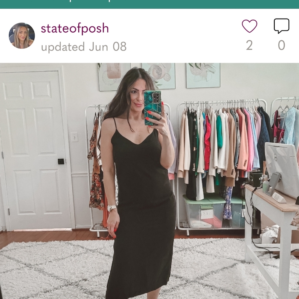 Anthropologie stateside black midi dress NWT